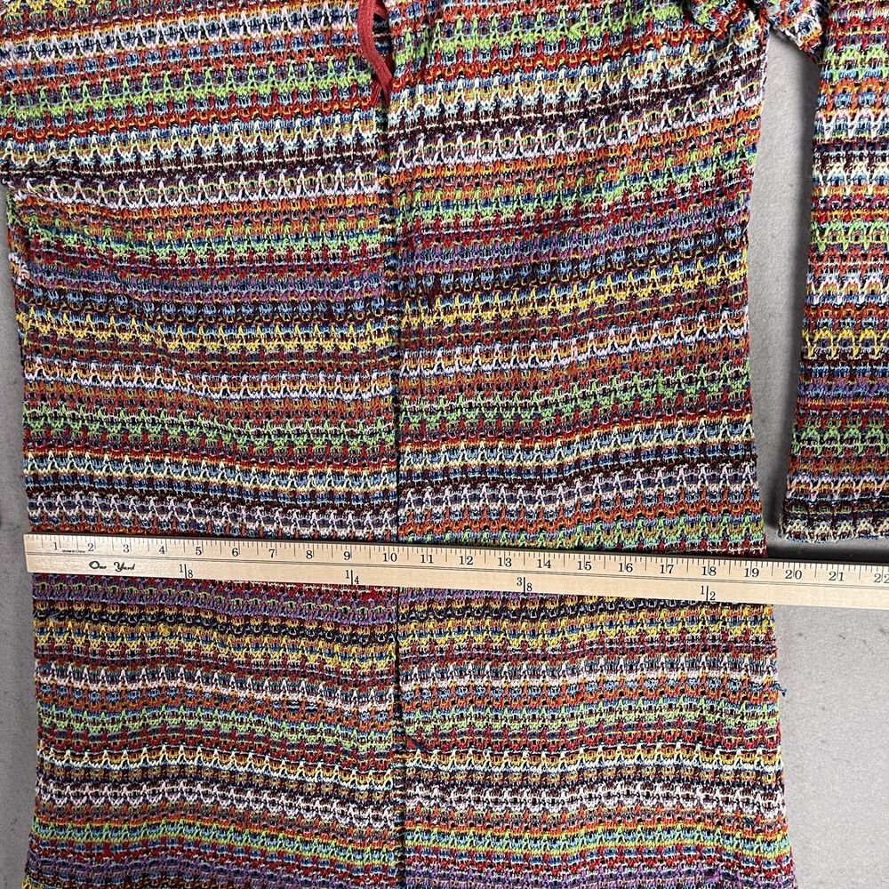 VTG Pretty Girl USA Handmade Feel Loose Knit Crochet Cover‎ Up Cardigan XL Boho - Picture 7 of 11
